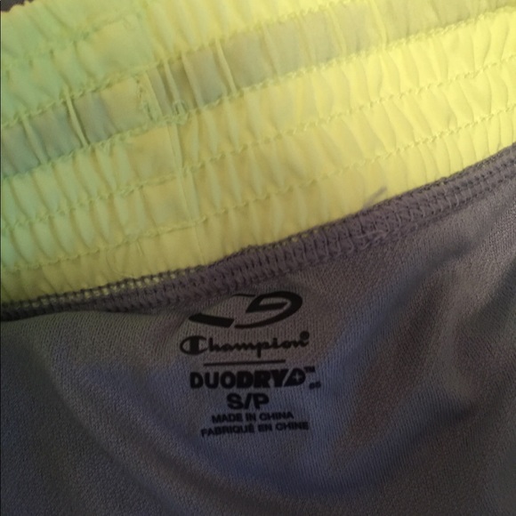 Grey & Yellow Champion Exercise Shorts - Picture 4 of 4